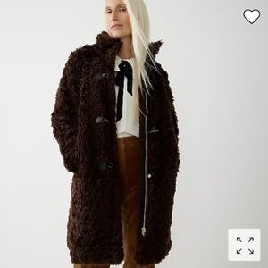 Jcrew Collection Brown Toggle Faux Fur Coat
